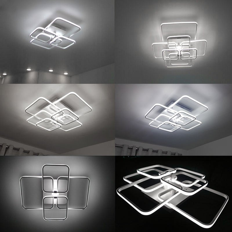 Square LED Ceiling Light Lamp Chandelier Lights Living Bedroom - House Comfort