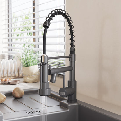 Stainless Steel Kitchen Faucet with Pull Down Spring Spout and Pot Filler - House Comfort