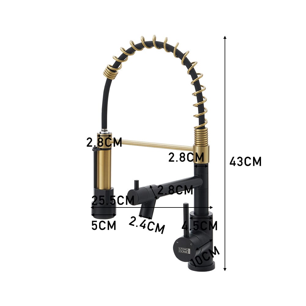 Stainless Steel Kitchen Faucet with Pull Down Spring Spout and Pot Filler - House Comfort