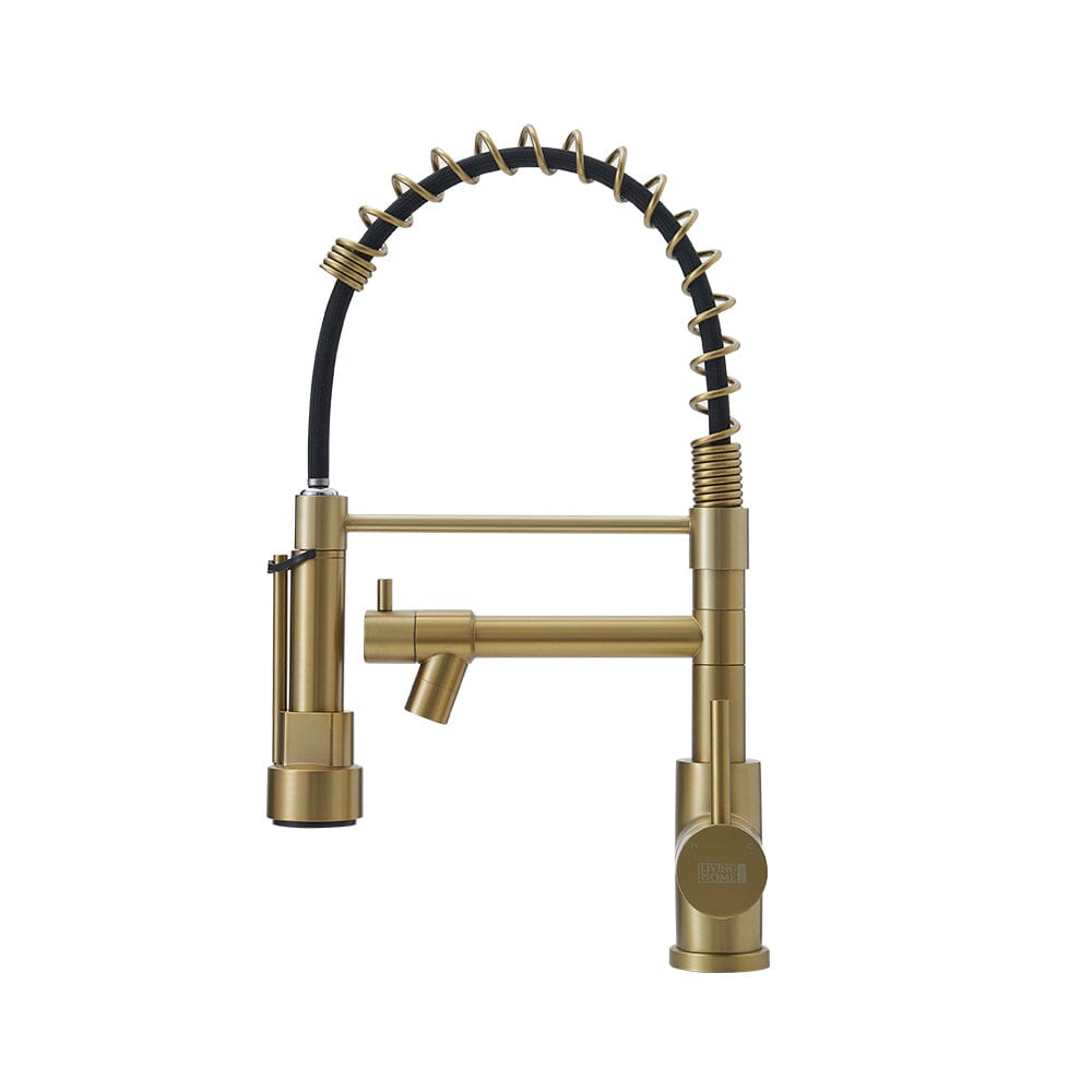 Stainless Steel Kitchen Faucet with Pull Down Spring Spout and Pot Filler - House Comfort