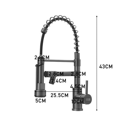 Stainless Steel Kitchen Faucet with Pull Down Spring Spout and Pot Filler - House Comfort