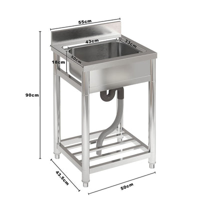 Stainless Steel One Compartment Commercial Sink - House Comfort