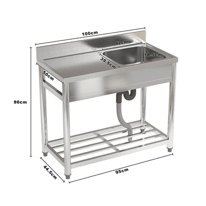 Stainless Steel One Compartment Commercial Sink with Left Drainboard - House Comfort