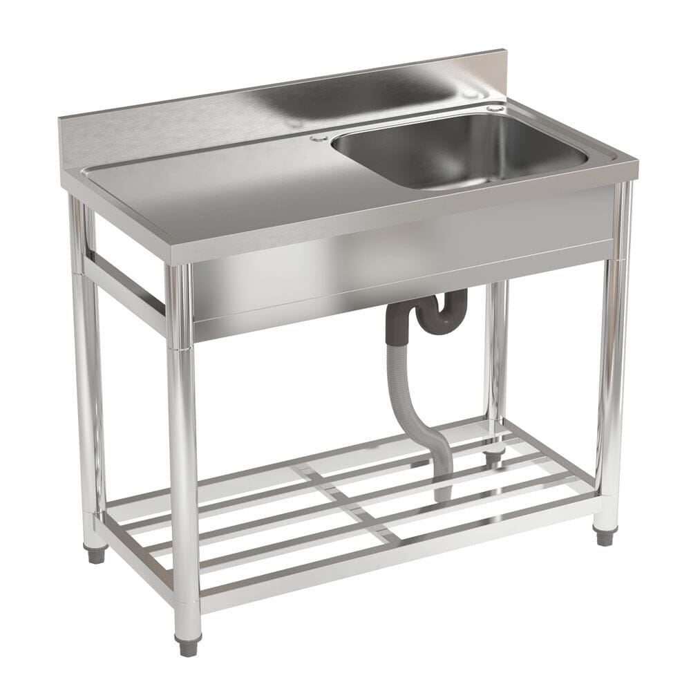 Stainless Steel One Compartment Commercial Sink with Left Drainboard - House Comfort