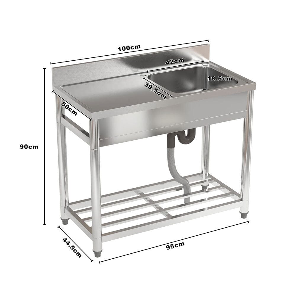 Stainless Steel One Compartment Commercial Sink with Right Drainboard - House Comfort