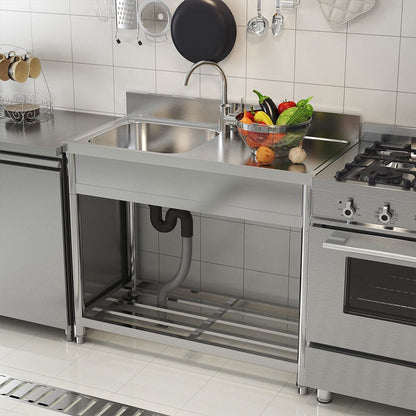 Stainless Steel One Compartment Commercial Sink with Right Drainboard - House Comfort