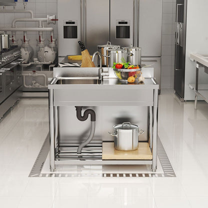 Stainless Steel One Compartment Commercial Sink with Right Drainboard - House Comfort