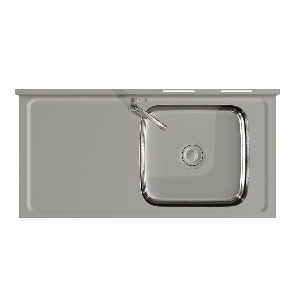 Stainless Steel One Compartment Sink with Shelves - House Comfort