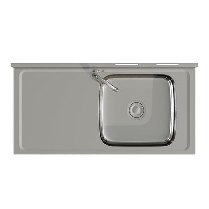 Stainless Steel One Compartment Sink with Shelves - House Comfort