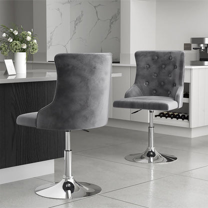 Swivel Velvet Barstool with Ajustable Lift Height - House Comfort