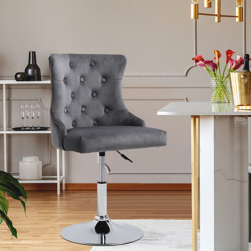 Swivel Velvet Barstool with Ajustable Lift Height - House Comfort