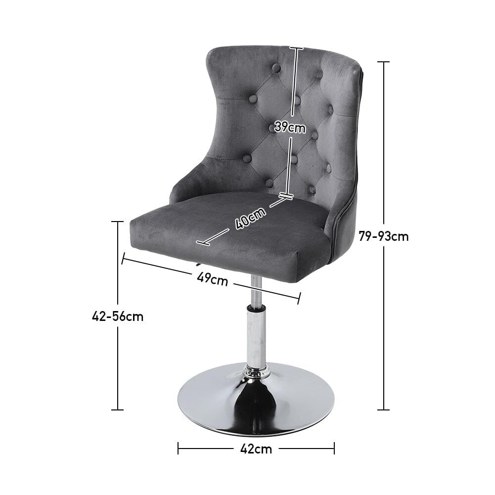 Swivel Velvet Barstool with Ajustable Lift Height - House Comfort