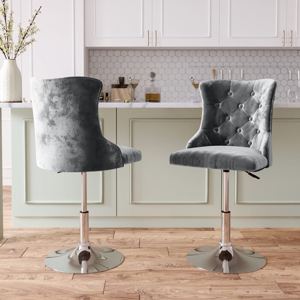 Swivel Velvet Barstool with Ajustable Lift Height - House Comfort