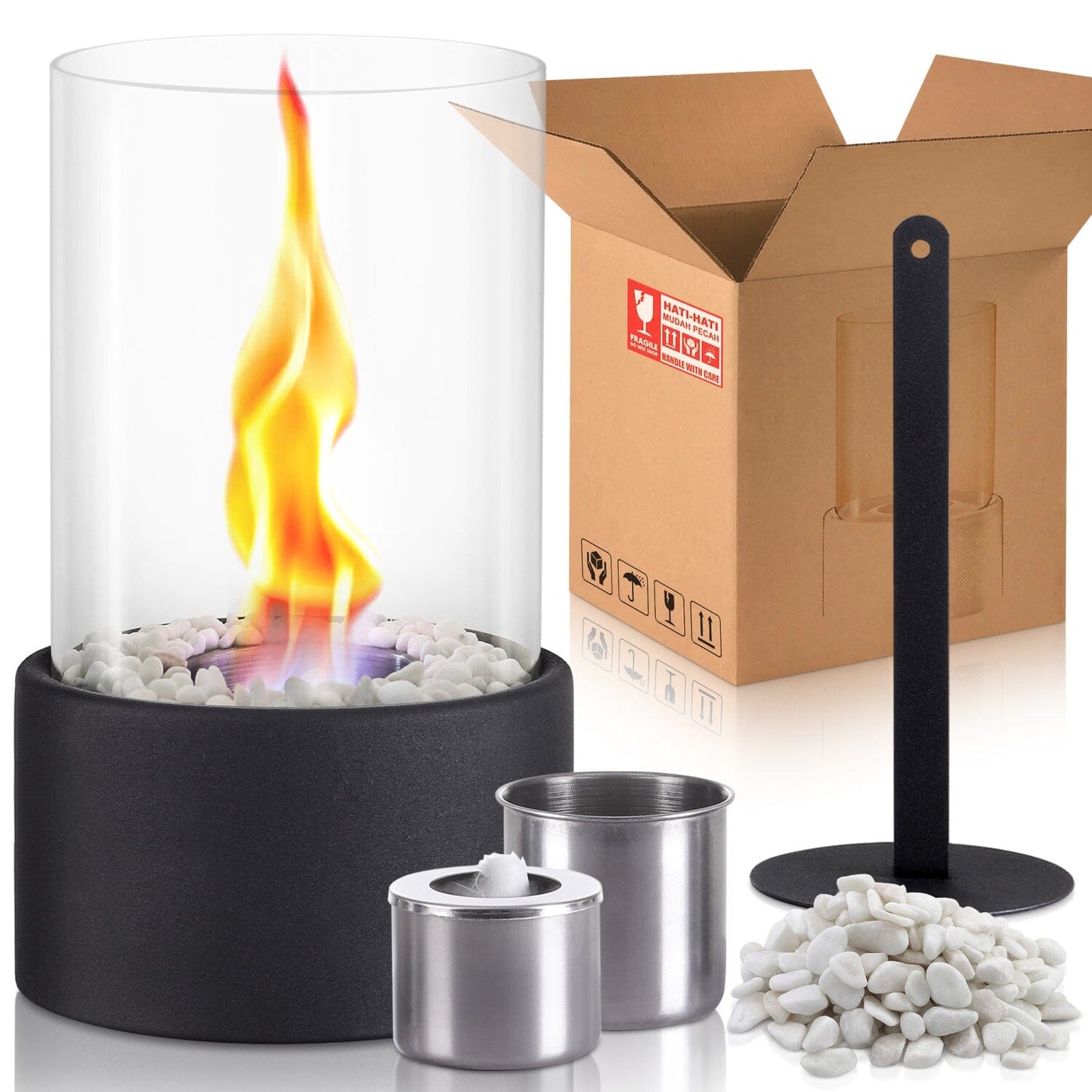 Tabletop Fireplaces Bio Ethanol Fireplace Smokeless Heater for Dancing Flame - House Comfort