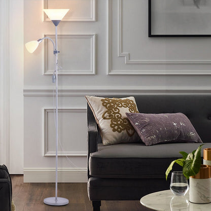 Torchiere Double Heads Floor Lamp Adjustable Reading Light - House Comfort