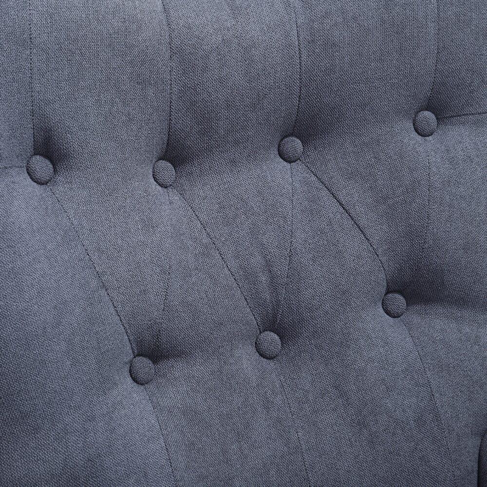 Tufted Button Linen Armchair with Wooden Legs - House Comfort