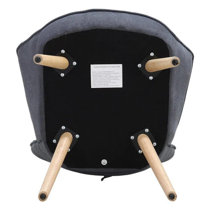 Tufted Button Linen Armchair with Wooden Legs - House Comfort