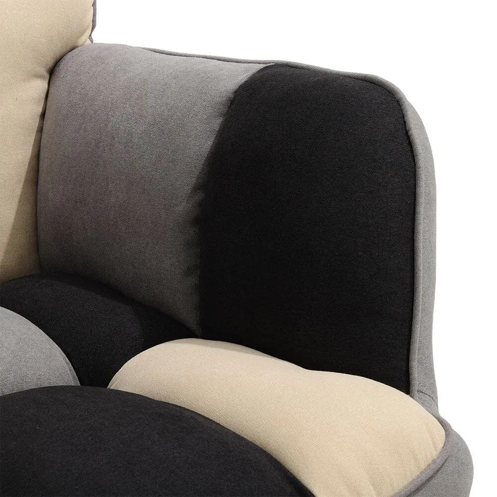 Tufted Linen Upholstered Rocking Chair - House Comfort