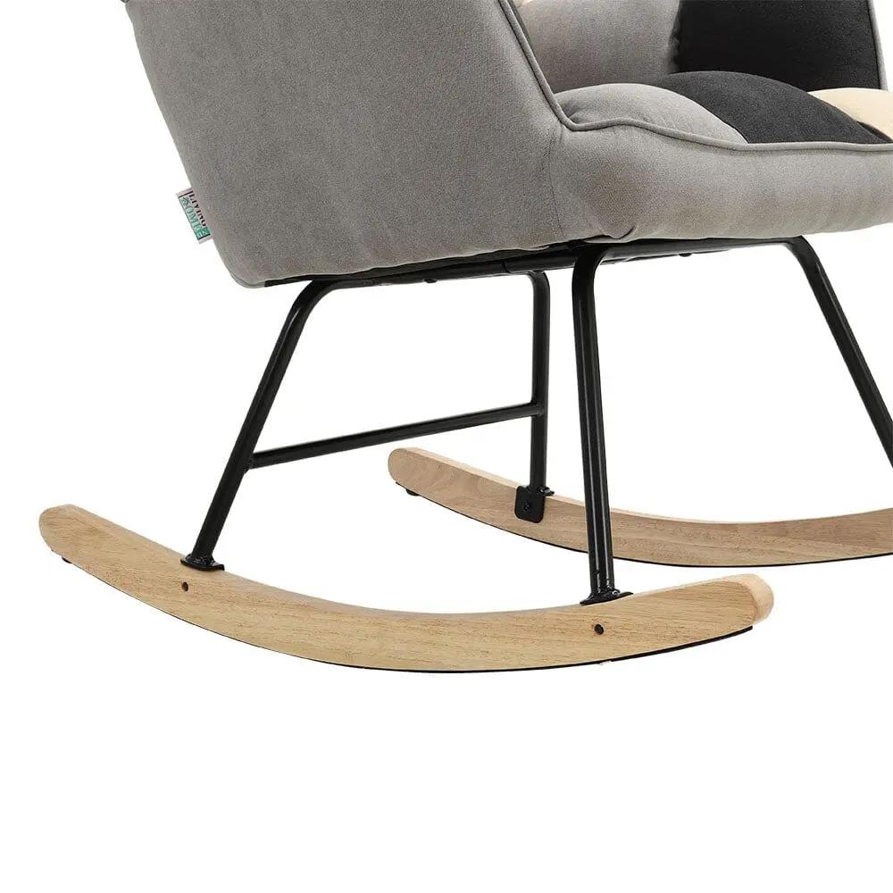 Tufted Linen Upholstered Rocking Chair - House Comfort