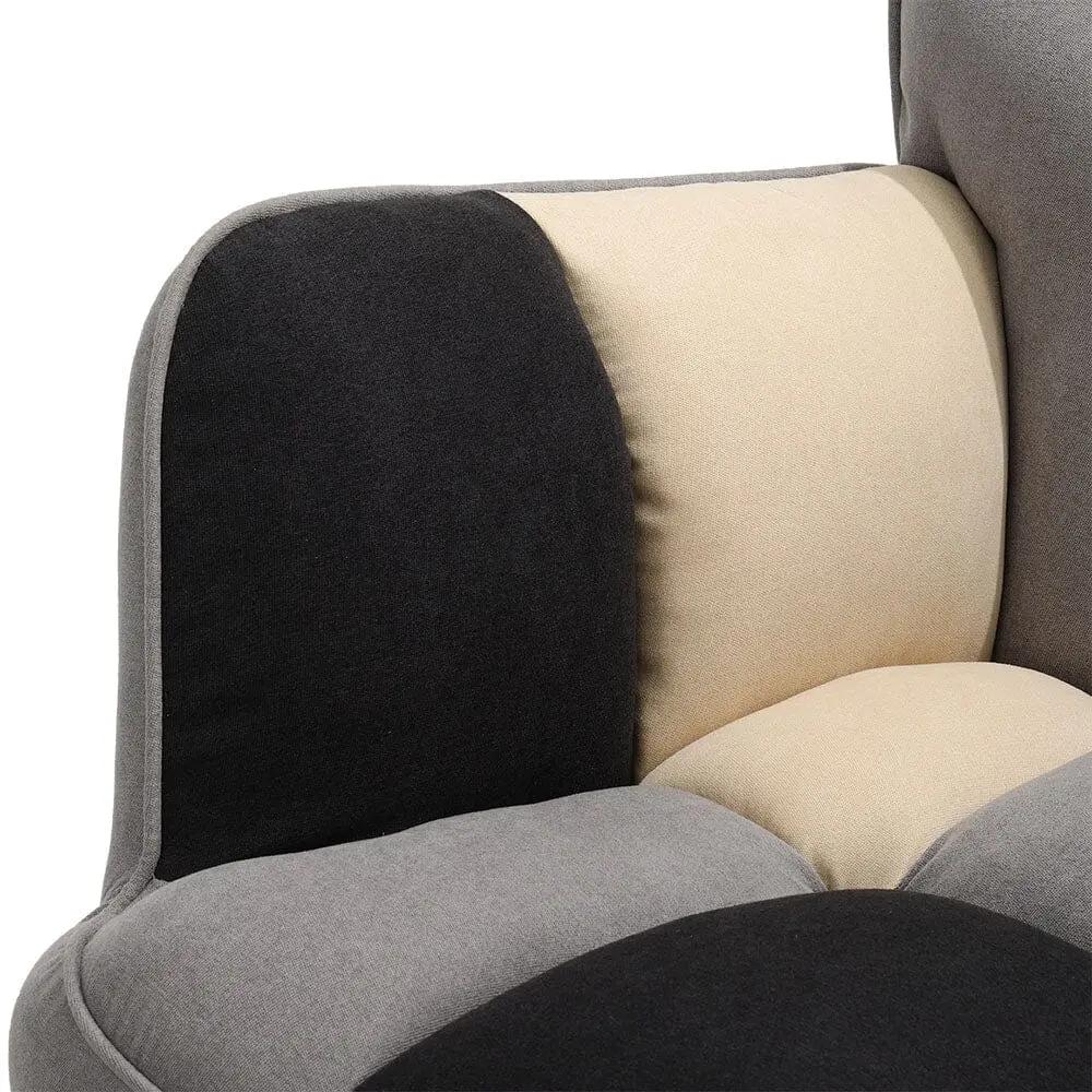 Tufted Linen Upholstered Rocking Chair - House Comfort