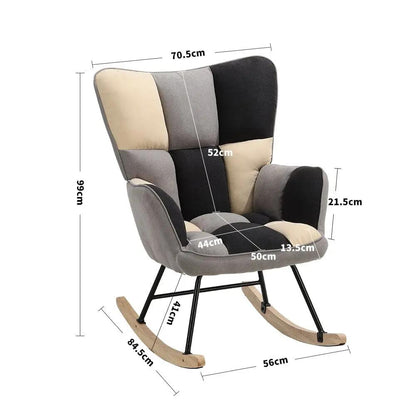 Tufted Linen Upholstered Rocking Chair - House Comfort