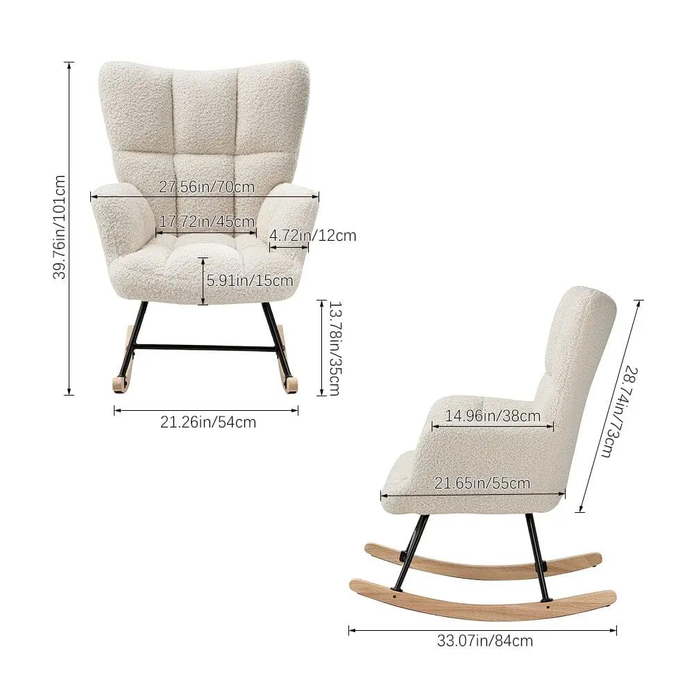 Tufted Upholstered Rocking Chair - House Comfort