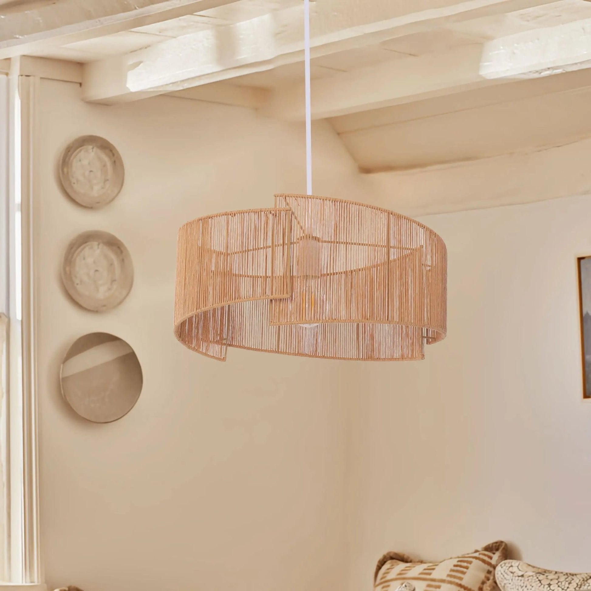 Twist Handwoven Paper Rope Pendant Light for Cozy Living Spaces - House Comfort
