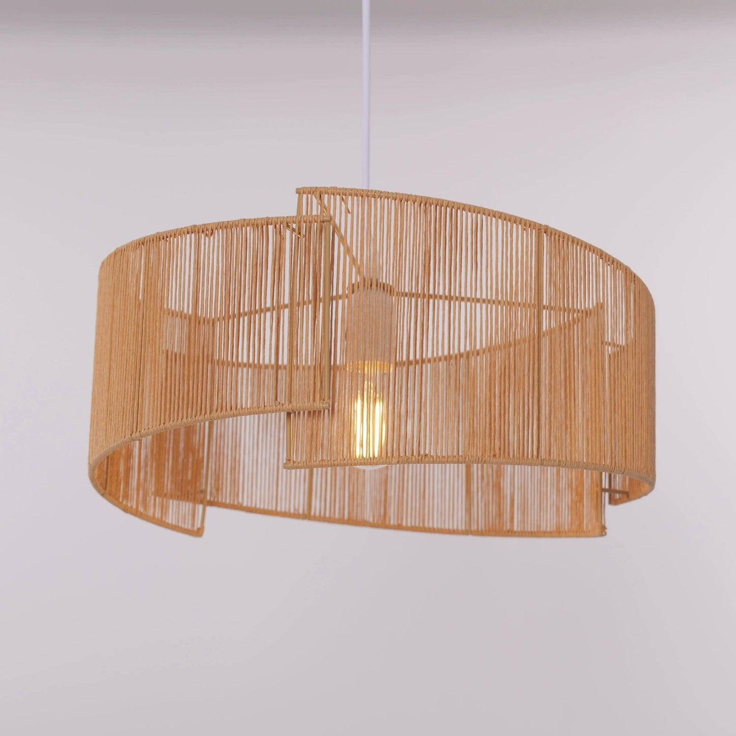 Twist Handwoven Paper Rope Pendant Light for Cozy Living Spaces - House Comfort