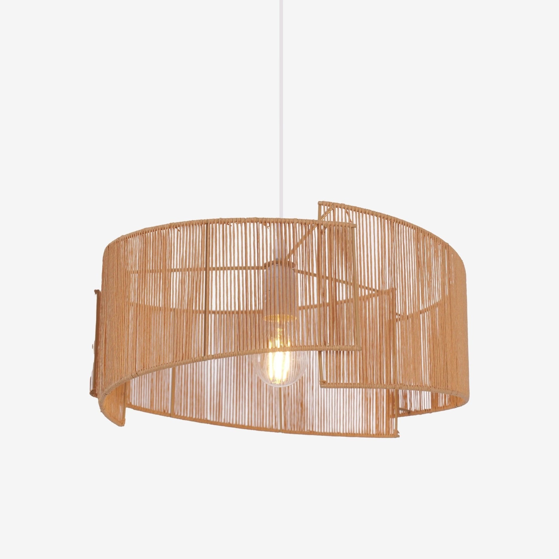 Twist Handwoven Paper Rope Pendant Light for Cozy Living Spaces - House Comfort