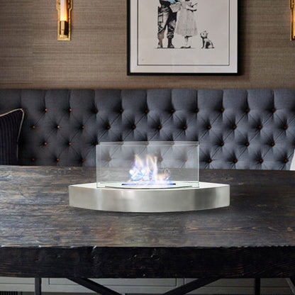 Unique Smokeless Stainless Steel Tabletop Ethanol Fireplace - House Comfort