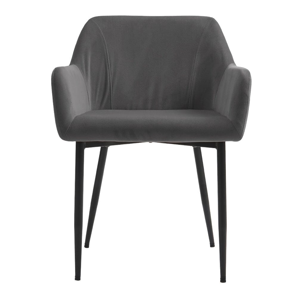 Upholstered Chair with Armrests and Metal Legs - House Comfort