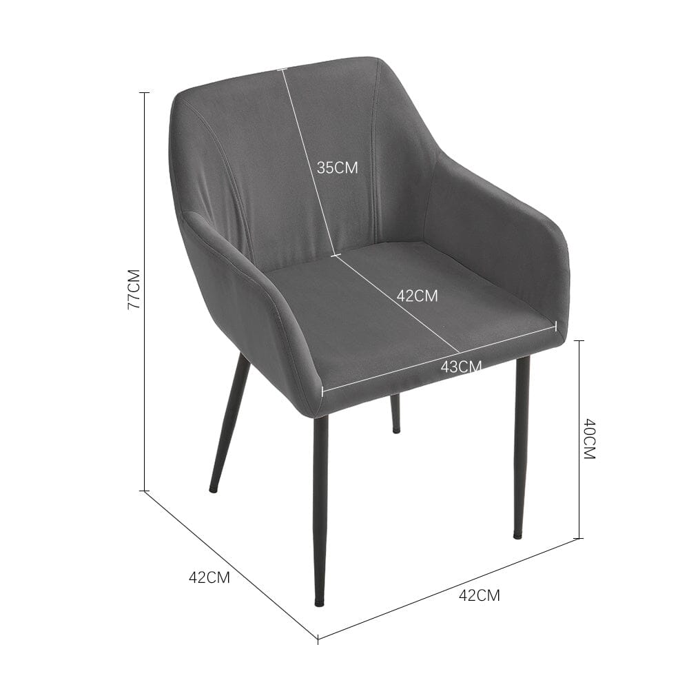 Upholstered Chair with Armrests and Metal Legs - House Comfort