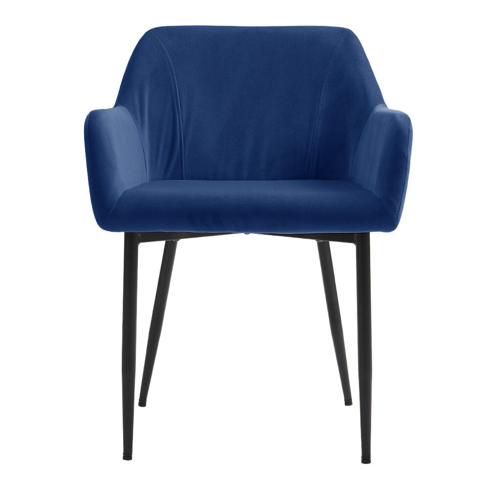 Upholstered Chair with Armrests and Metal Legs - House Comfort