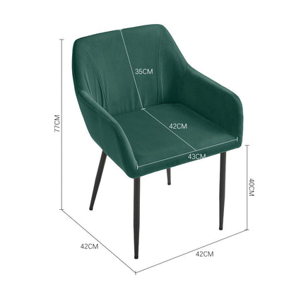 Upholstered Chair with Armrests and Metal Legs - House Comfort