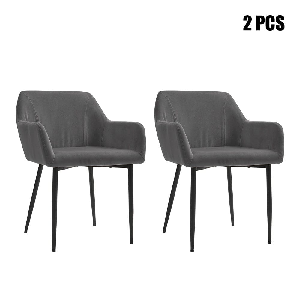 Upholstered Chair with Armrests and Metal Legs - House Comfort