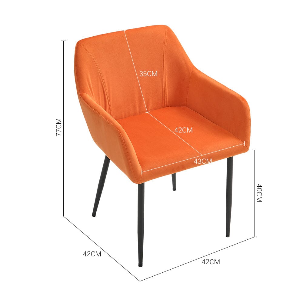Upholstered Chair with Armrests and Metal Legs - House Comfort
