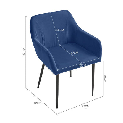 Upholstered Chair with Armrests and Metal Legs - House Comfort