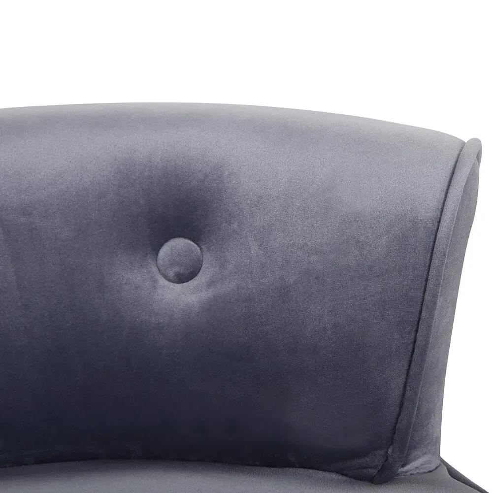 Upholstered Velvet Vanity Dressing Table Stool with Low Backrest - House Comfort