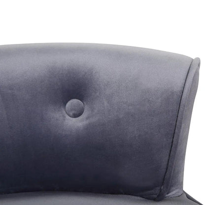 Upholstered Velvet Vanity Dressing Table Stool with Low Backrest - House Comfort