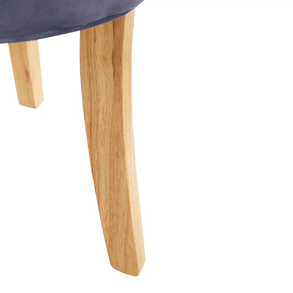 Upholstered Velvet Vanity Dressing Table Stool with Low Backrest - House Comfort