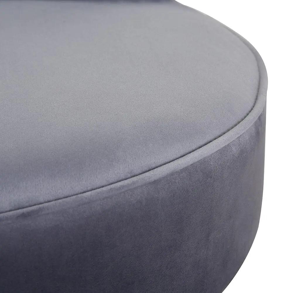 Upholstered Velvet Vanity Dressing Table Stool with Low Backrest - House Comfort