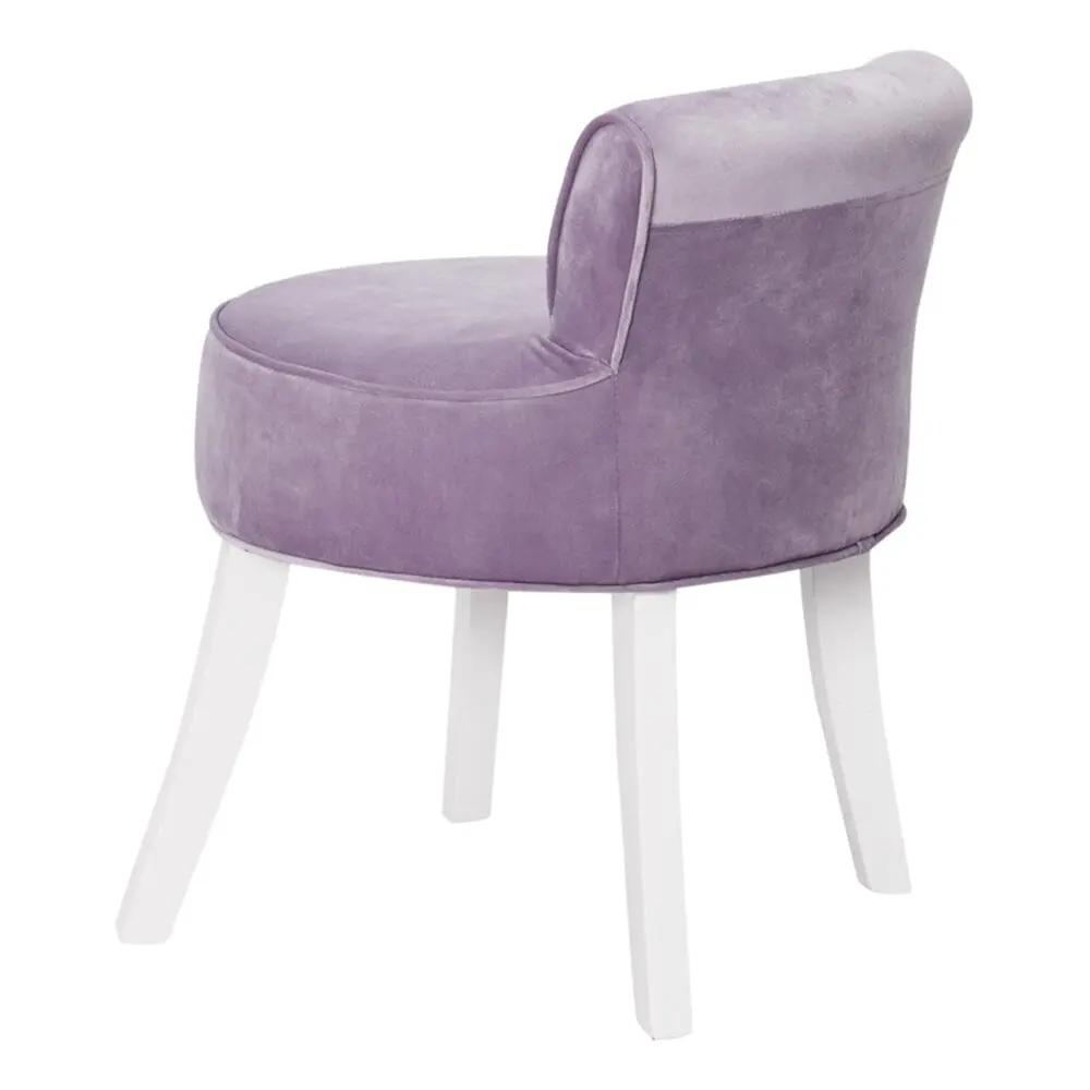 Upholstered Velvet Vanity Dressing Table Stool with Low Backrest - House Comfort