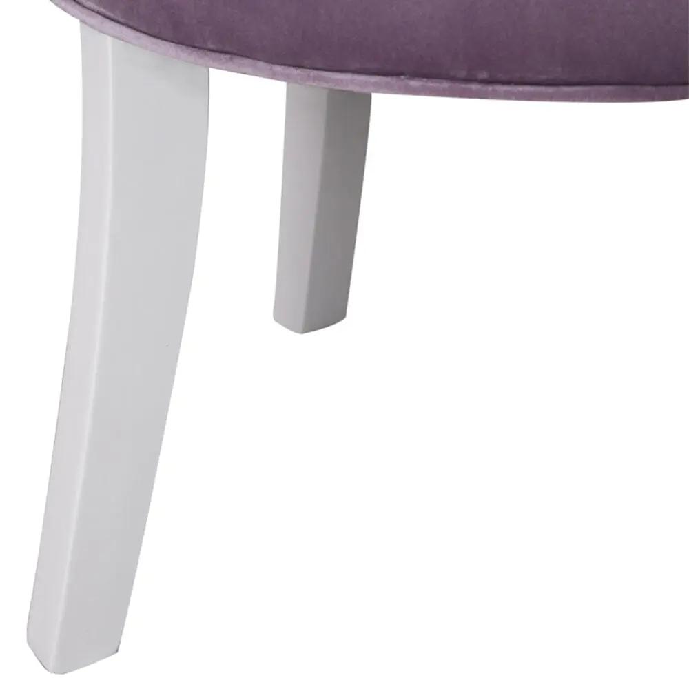 Upholstered Velvet Vanity Dressing Table Stool with Low Backrest - House Comfort