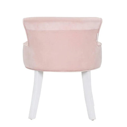 Upholstered Velvet Vanity Dressing Table Stool with Low Backrest - House Comfort