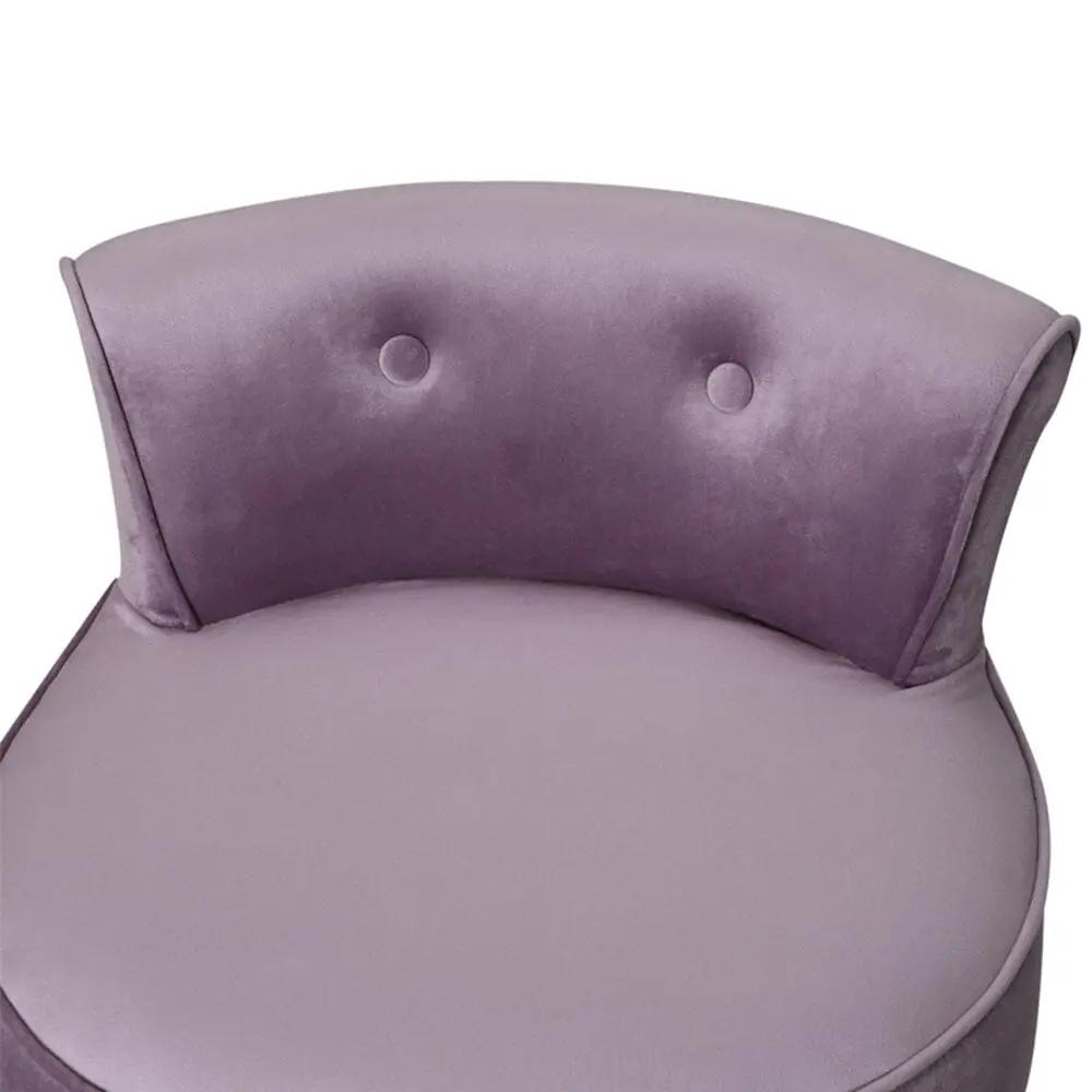 Upholstered Velvet Vanity Dressing Table Stool with Low Backrest - House Comfort