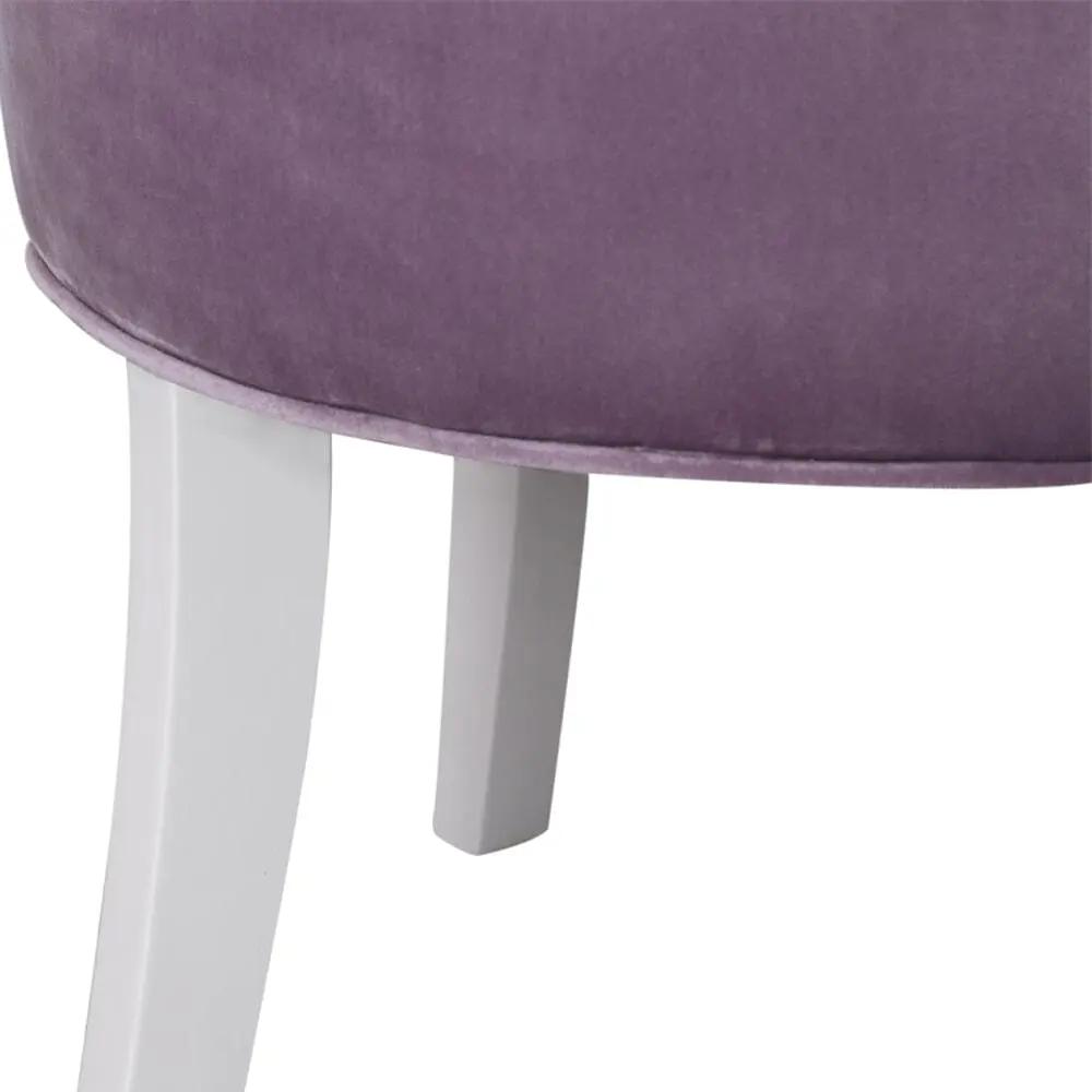 Upholstered Velvet Vanity Dressing Table Stool with Low Backrest - House Comfort