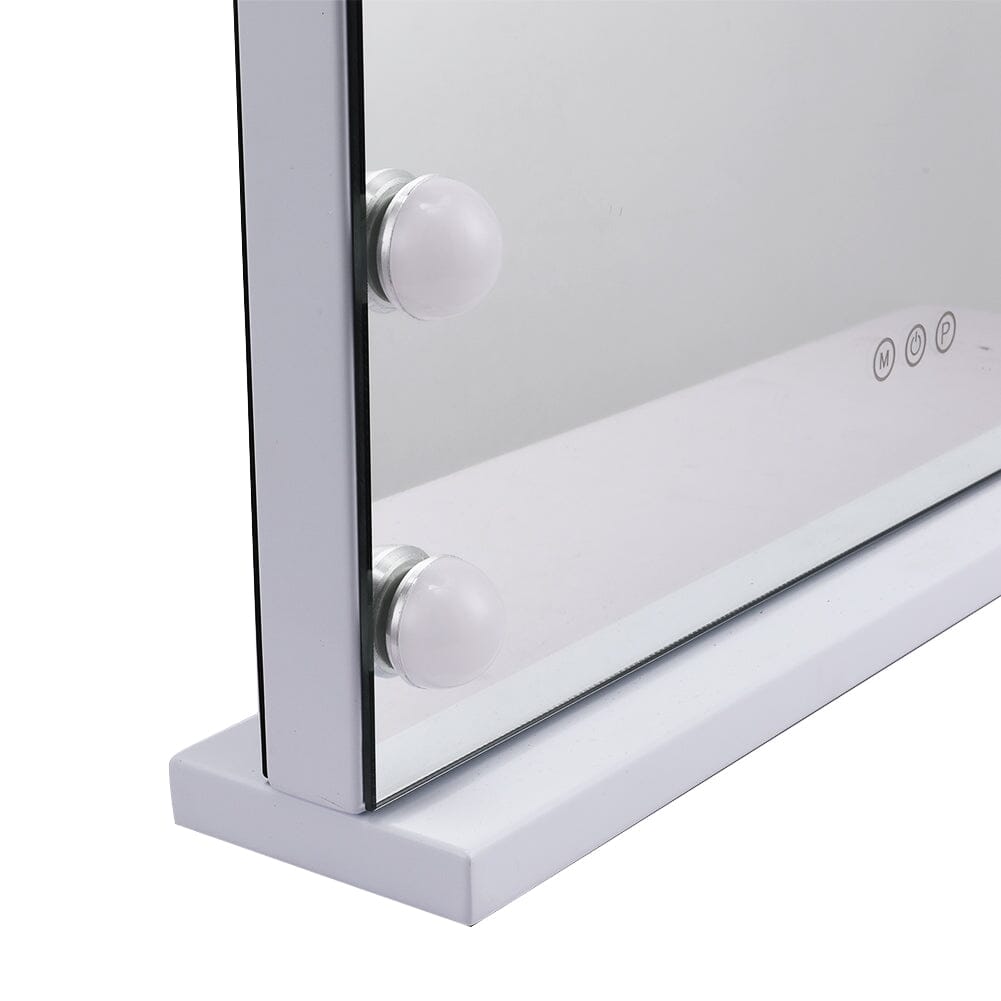 USB White Rectangle Tabletop Hollywood LED Vanity Mirror - 58x48cm - House Comfort