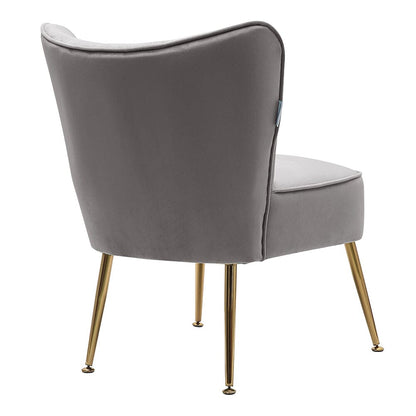 Velvet Cocktail Chairs Accent Chairs with Gold Legs - House Comfort