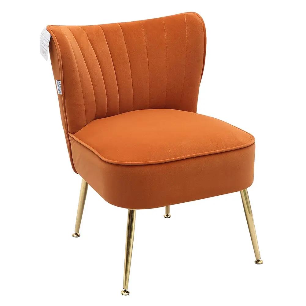 Velvet Cocktail Chairs Accent Chairs with Gold Legs - House Comfort