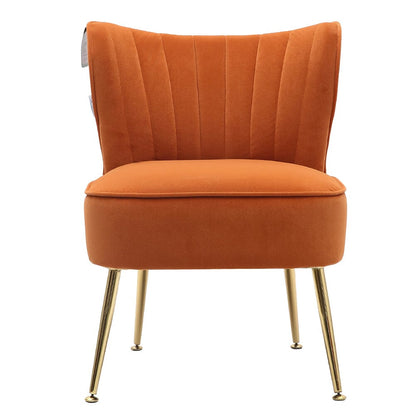 Velvet Cocktail Chairs Accent Chairs with Gold Legs - House Comfort